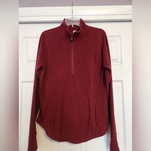 Women's Burgundy Half-Zip Fleece Size Medium Tall